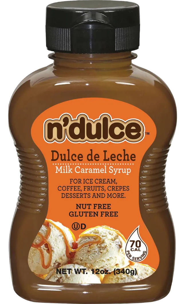 Dulce de Leche caramel syrup bottle.